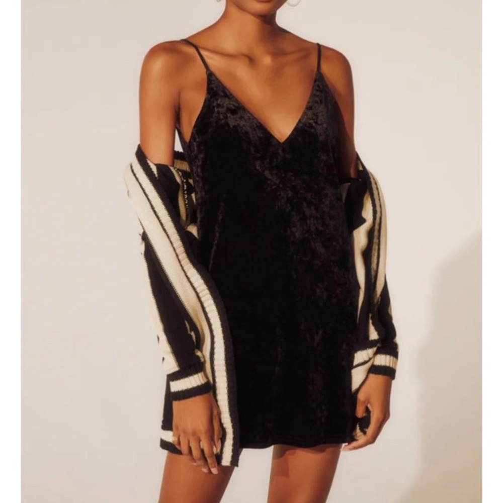 LA Hearts Black Velvet Romper